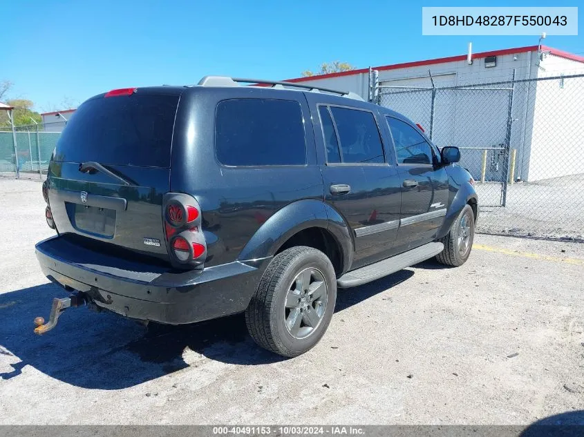 2007 Dodge Durango Slt VIN: 1D8HD48287F550043 Lot: 40491153