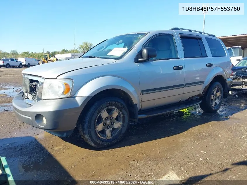 2007 Dodge Durango Slt VIN: 1D8HB48P57F553760 Lot: 40499219