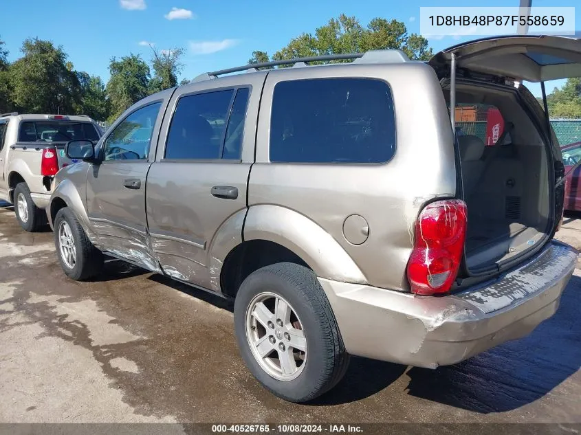 2007 Dodge Durango Slt VIN: 1D8HB48P87F558659 Lot: 40526765