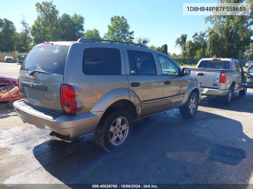 2007 Dodge Durango Slt VIN: 1D8HB48P87F558659 Lot: 40526765