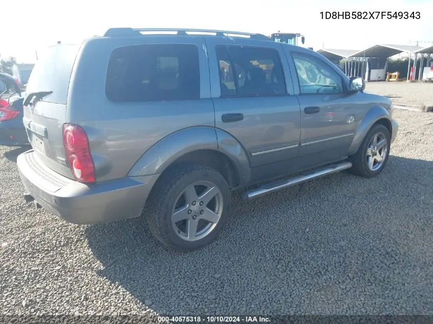 2007 Dodge Durango Limited VIN: 1D8HB582X7F549343 Lot: 40575318