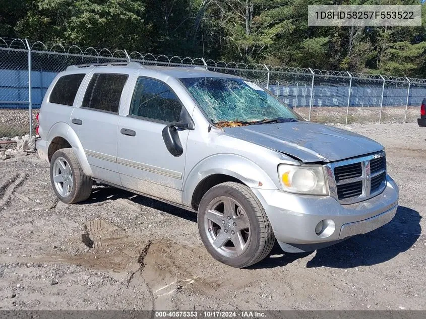 2007 Dodge Durango Limited VIN: 1D8HD58257F553522 Lot: 40575353