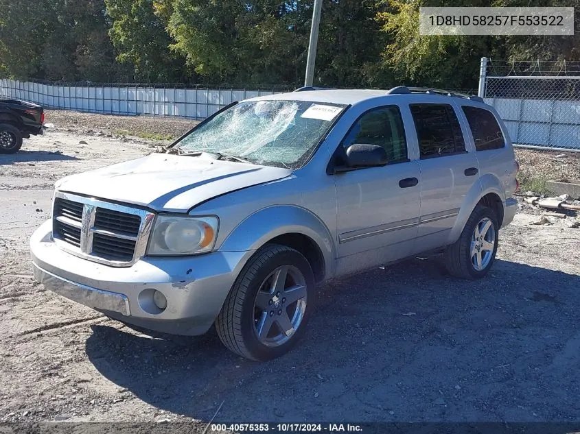 2007 Dodge Durango Limited VIN: 1D8HD58257F553522 Lot: 40575353