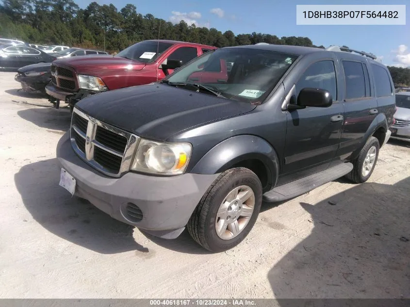 2007 Dodge Durango Sxt VIN: 1D8HB38P07F564482 Lot: 40618167