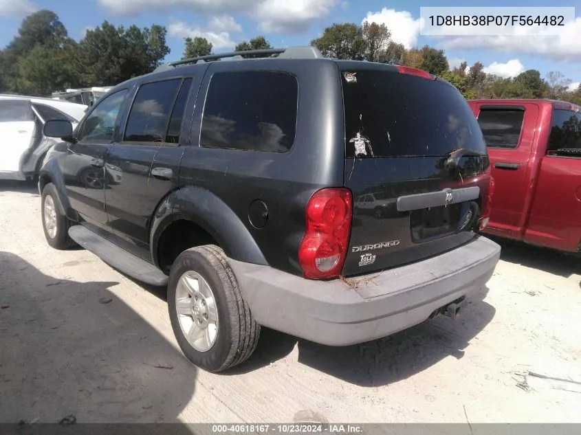 2007 Dodge Durango Sxt VIN: 1D8HB38P07F564482 Lot: 40618167