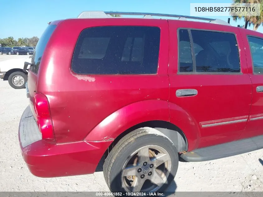 2007 Dodge Durango Limited VIN: 1D8HB58277F577116 Lot: 40661852