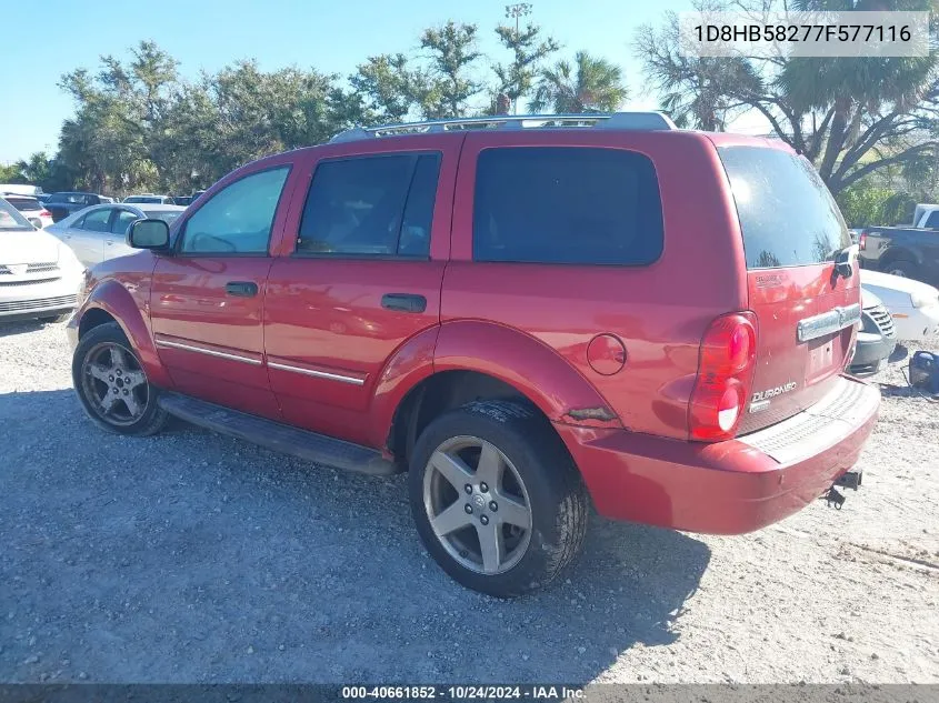 2007 Dodge Durango Limited VIN: 1D8HB58277F577116 Lot: 40661852