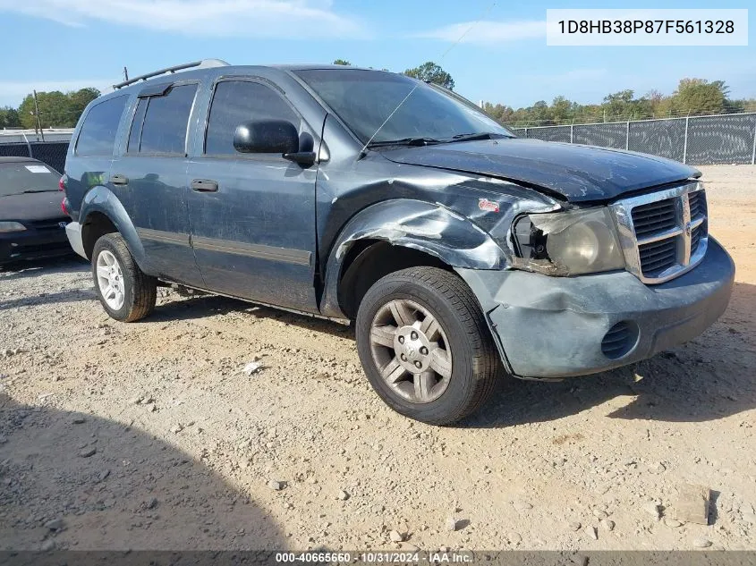 2007 Dodge Durango Sxt VIN: 1D8HB38P87F561328 Lot: 40665660