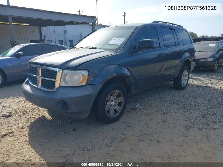 2007 Dodge Durango Sxt VIN: 1D8HB38P87F561328 Lot: 40665660