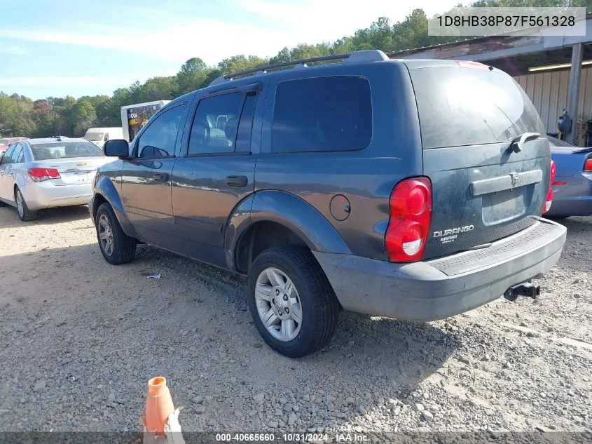 2007 Dodge Durango Sxt VIN: 1D8HB38P87F561328 Lot: 40665660