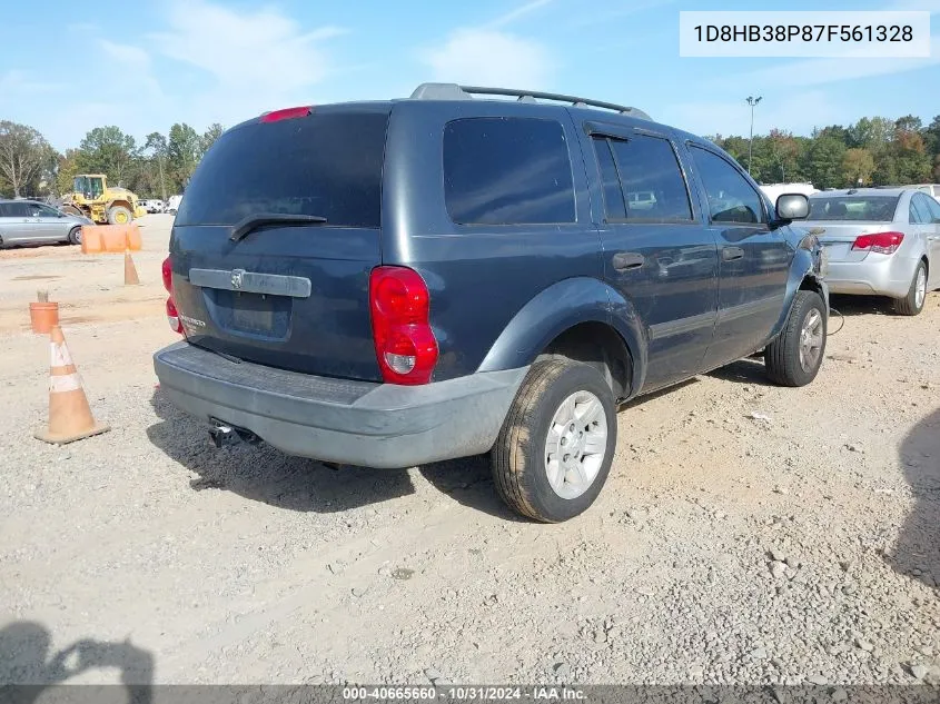 2007 Dodge Durango Sxt VIN: 1D8HB38P87F561328 Lot: 40665660