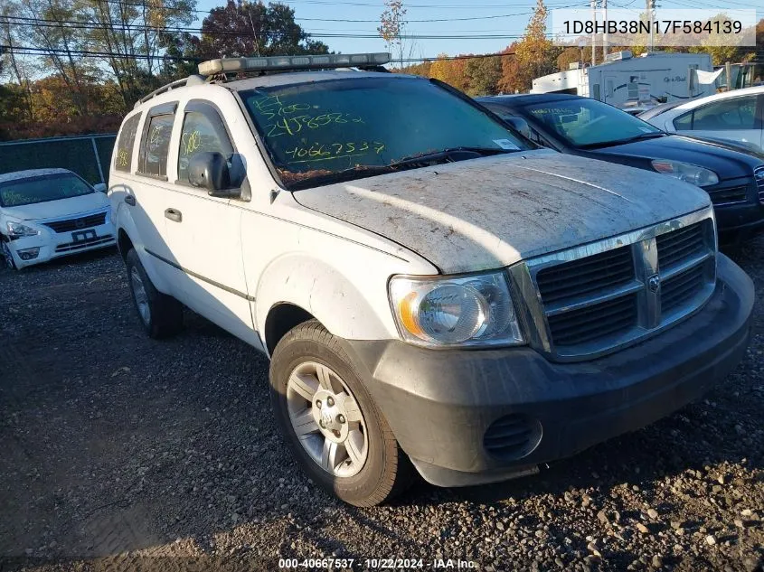 2007 Dodge Durango Sxt VIN: 1D8HB38N17F584139 Lot: 40667537