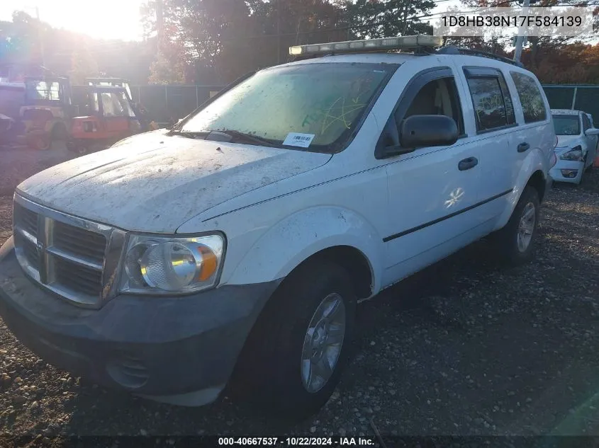 2007 Dodge Durango Sxt VIN: 1D8HB38N17F584139 Lot: 40667537