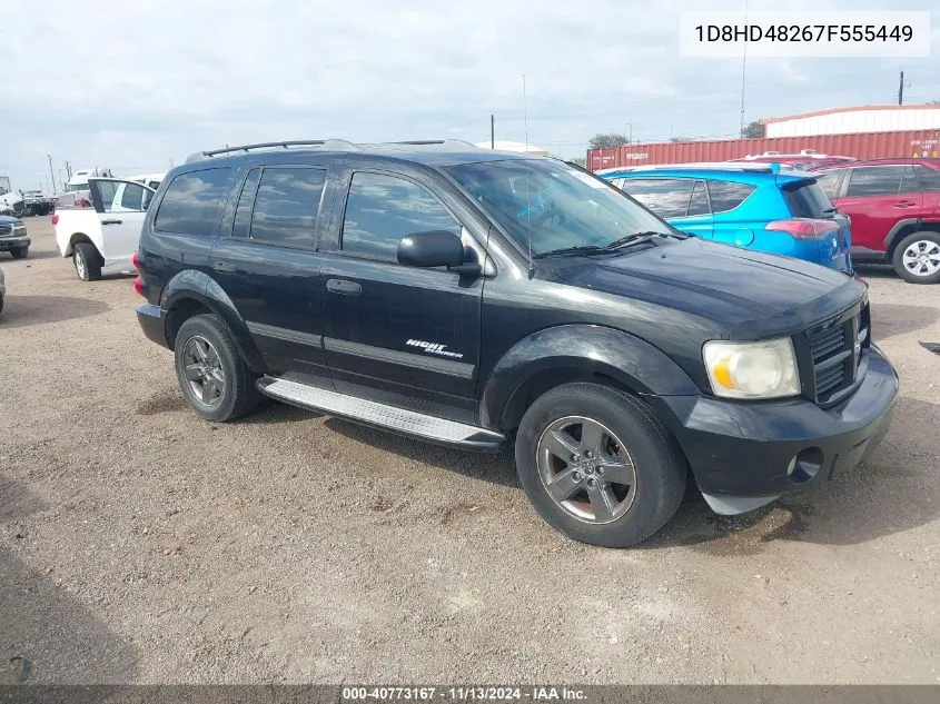 2007 Dodge Durango Slt VIN: 1D8HD48267F555449 Lot: 40773167