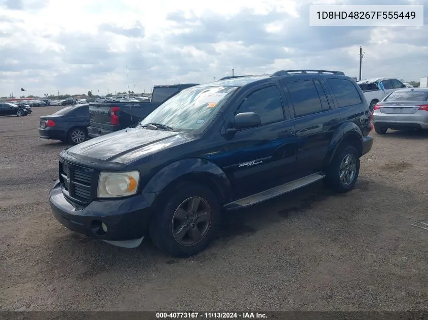 2007 Dodge Durango Slt VIN: 1D8HD48267F555449 Lot: 40773167