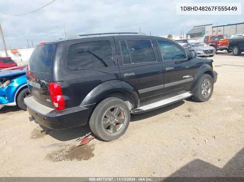 2007 Dodge Durango Slt VIN: 1D8HD48267F555449 Lot: 40773167