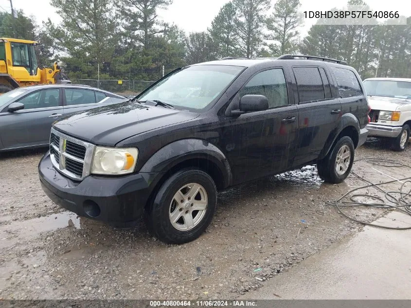 2007 Dodge Durango Sxt VIN: 1D8HD38P57F540866 Lot: 40800464