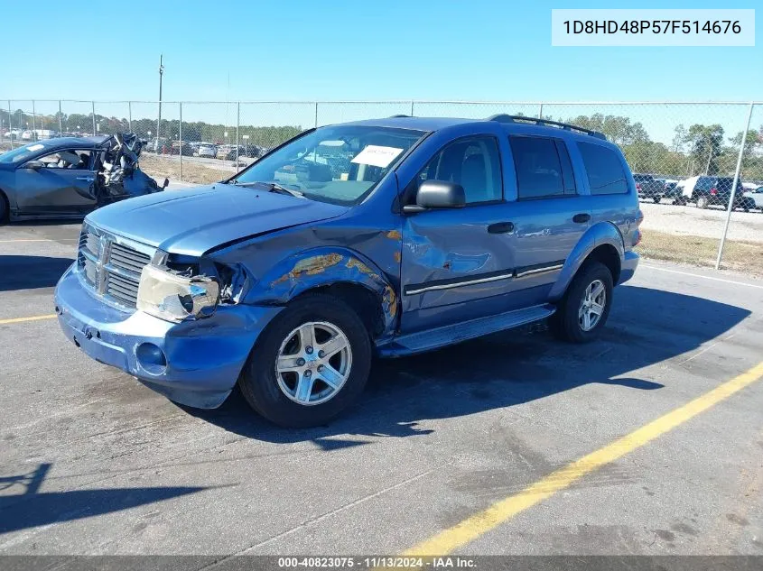 2007 Dodge Durango Slt VIN: 1D8HD48P57F514676 Lot: 40823075