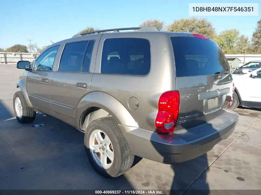 2007 Dodge Durango Slt VIN: 1D8HB48NX7F546351 Lot: 40869237