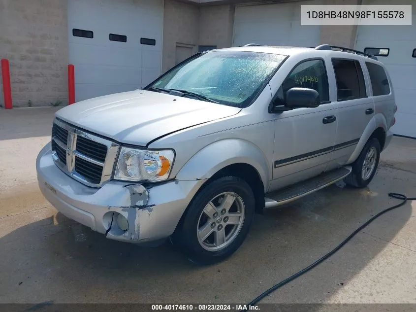 2008 Dodge Durango Slt VIN: 1D8HB48N98F155578 Lot: 40174610