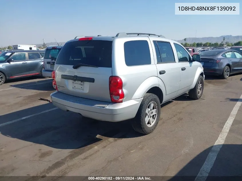 1D8HD48NX8F139092 2008 Dodge Durango Slt