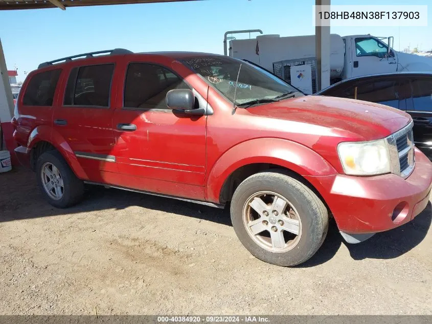 2008 Dodge Durango Slt VIN: 1D8HB48N38F137903 Lot: 40384920