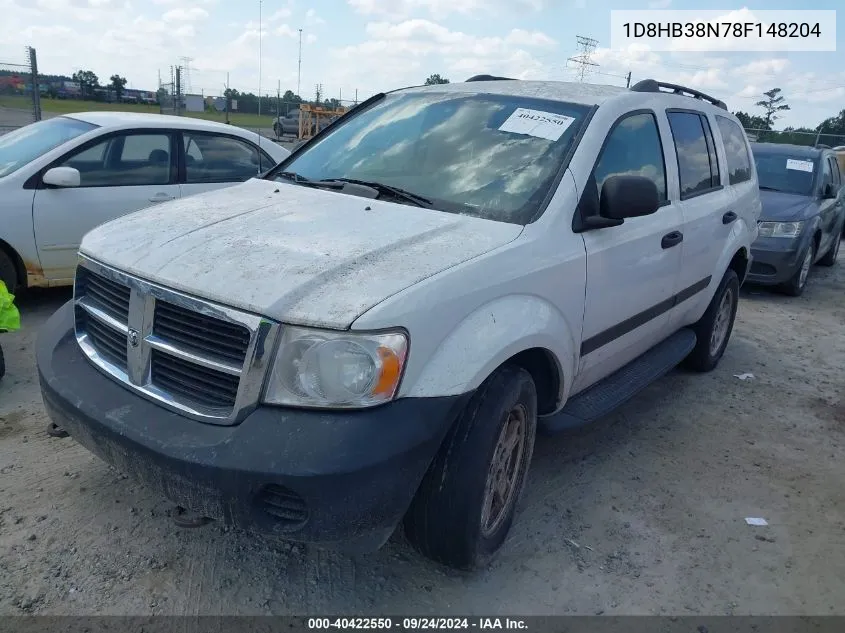 2008 Dodge Durango Sxt VIN: 1D8HB38N78F148204 Lot: 40422550