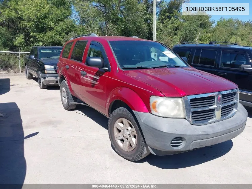 2008 Dodge Durango Sxt VIN: 1D8HD38K58F105495 Lot: 40464448