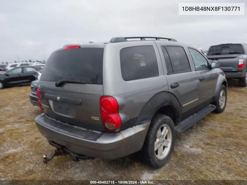 2008 Dodge Durango Slt VIN: 1D8HB48NX8F130771 Lot: 40482715