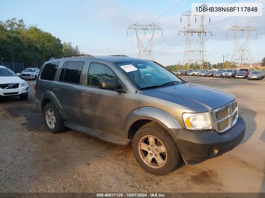 2008 Dodge Durango Sxt VIN: 1D8HB38N68F117848 Lot: 40517120