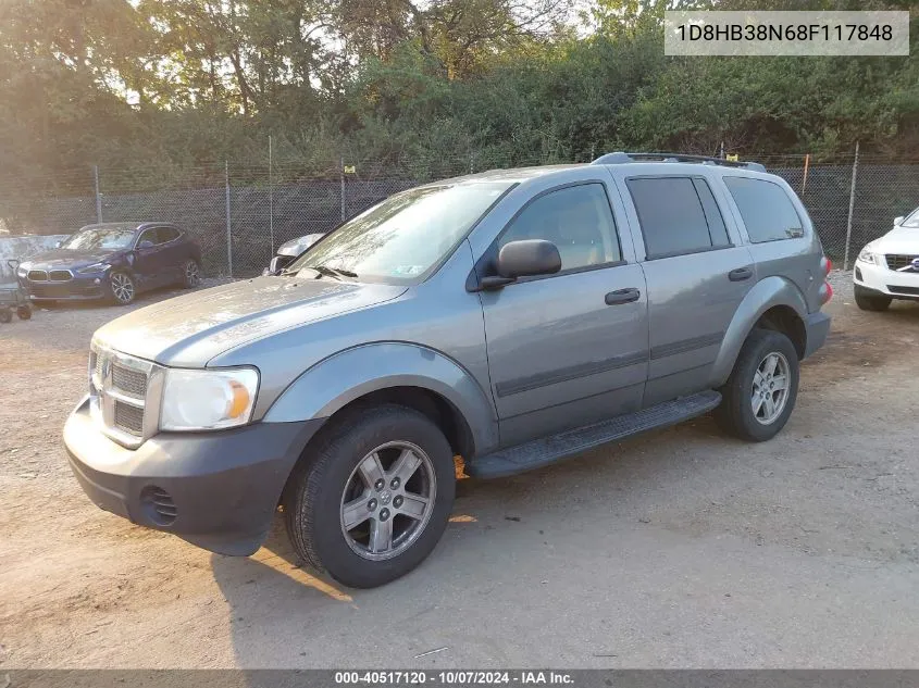 2008 Dodge Durango Sxt VIN: 1D8HB38N68F117848 Lot: 40517120