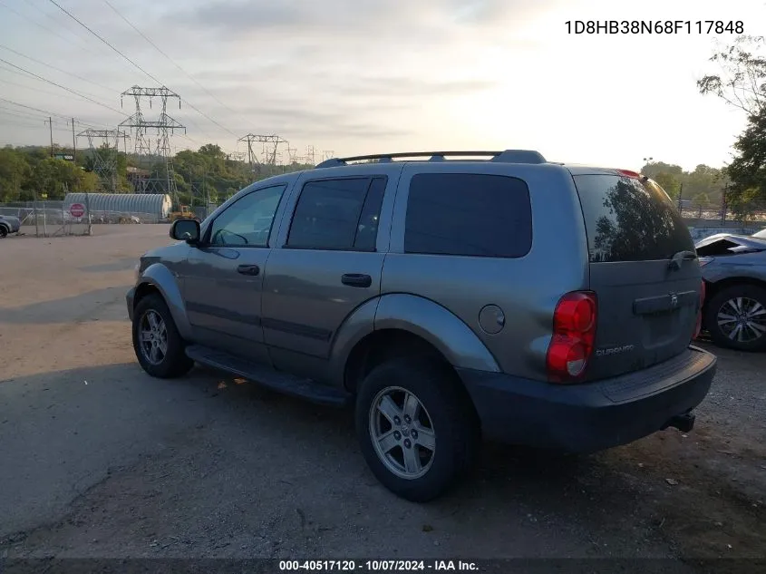 2008 Dodge Durango Sxt VIN: 1D8HB38N68F117848 Lot: 40517120