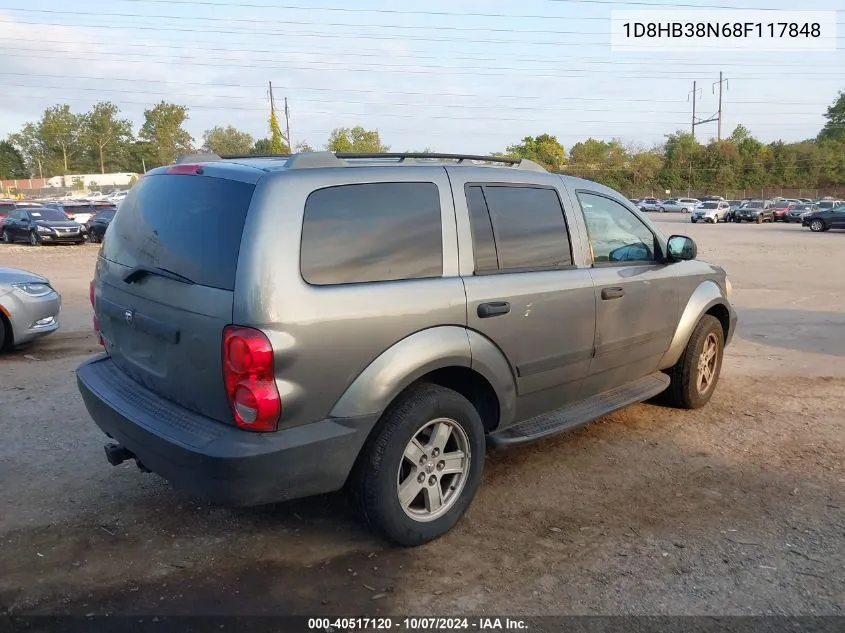 2008 Dodge Durango Sxt VIN: 1D8HB38N68F117848 Lot: 40517120