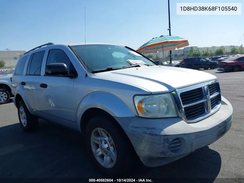 2008 Dodge Durango Sxt VIN: 1D8HD38K68F105540 Lot: 40582604