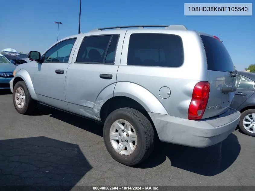 2008 Dodge Durango Sxt VIN: 1D8HD38K68F105540 Lot: 40582604