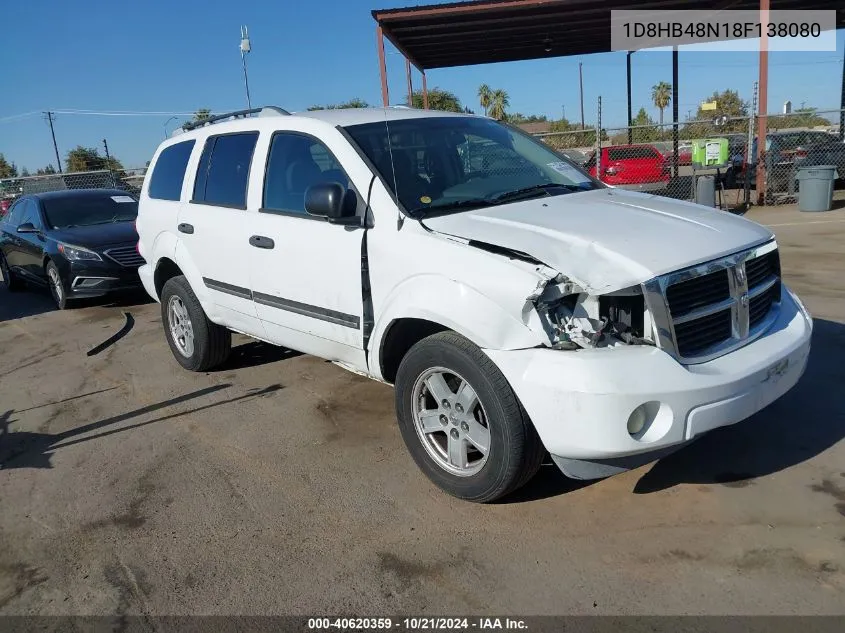 2008 Dodge Durango Slt VIN: 1D8HB48N18F138080 Lot: 40620359