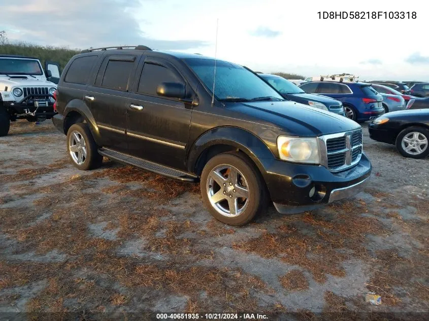 2008 Dodge Durango Limited VIN: 1D8HD58218F103318 Lot: 40651935