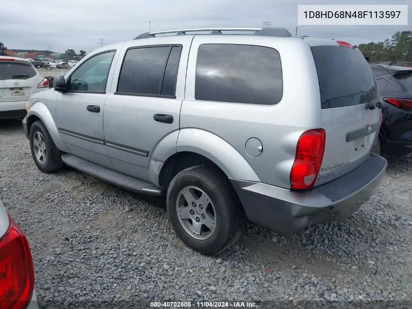 2008 Dodge Durango Adventurer VIN: 1D8HD68N48F113597 Lot: 40702808