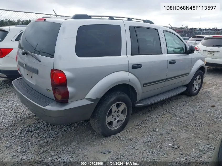 2008 Dodge Durango Adventurer VIN: 1D8HD68N48F113597 Lot: 40702808