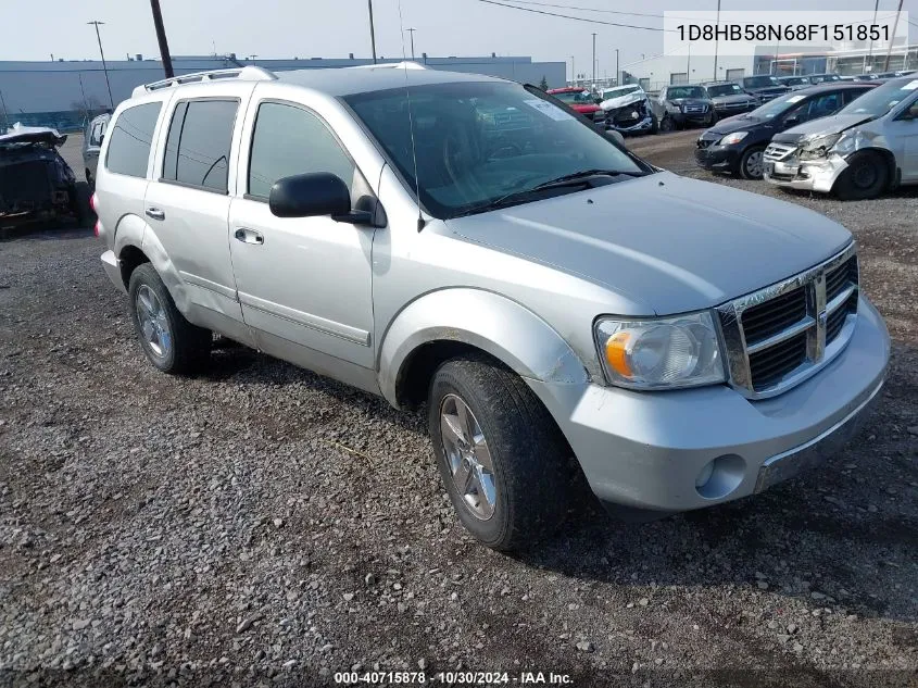 2008 Dodge Durango Limited VIN: 1D8HB58N68F151851 Lot: 40715878