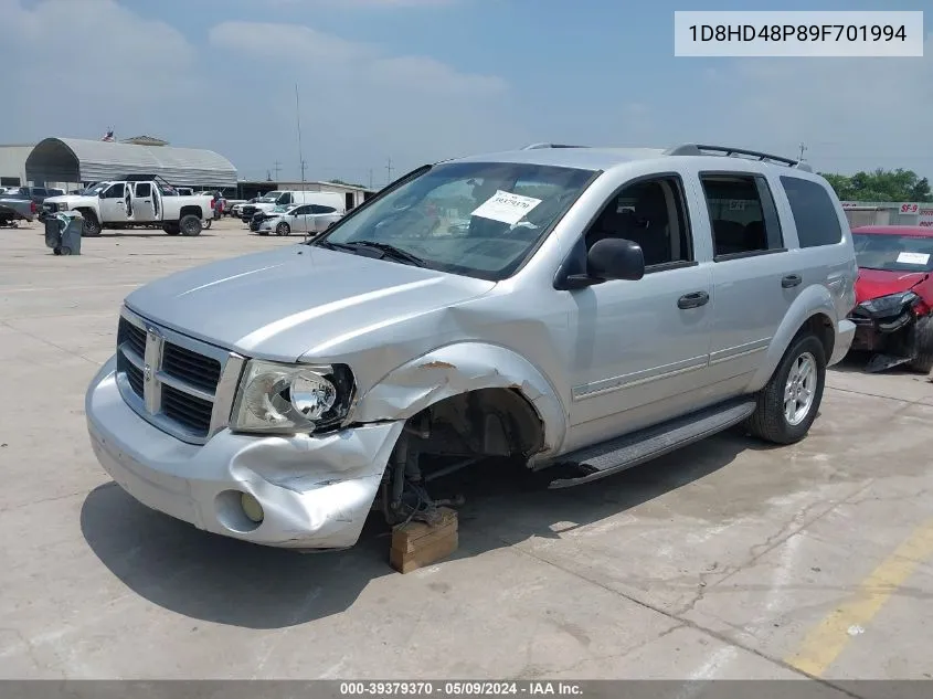 2009 Dodge Durango Slt VIN: 1D8HD48P89F701994 Lot: 39379370