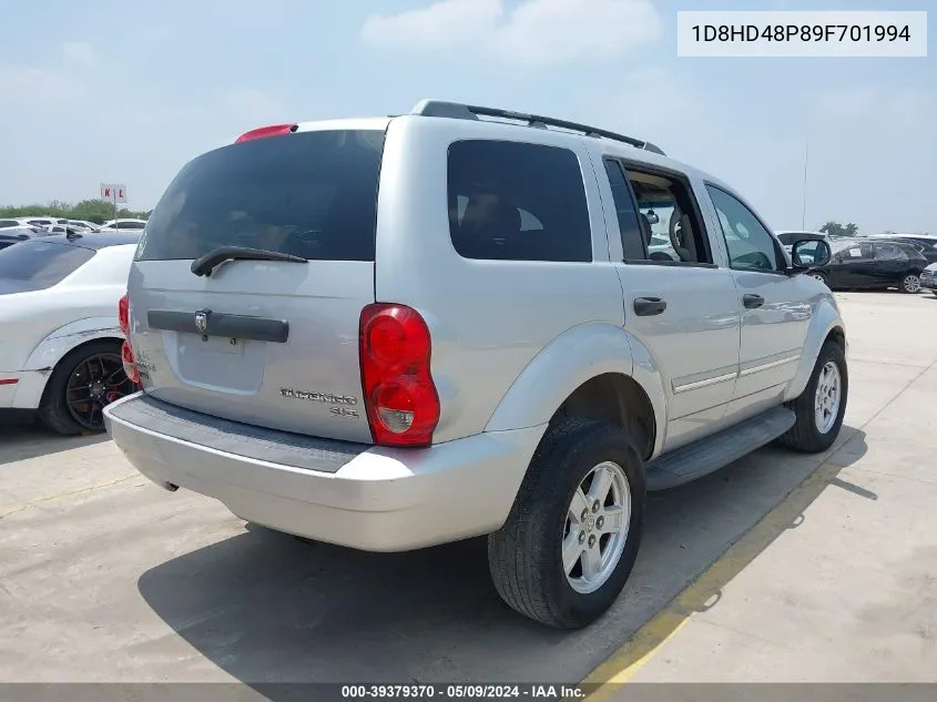 1D8HD48P89F701994 2009 Dodge Durango Slt