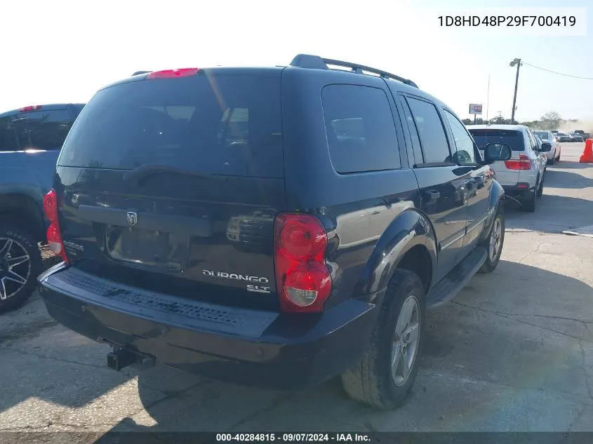 1D8HD48P29F700419 2009 Dodge Durango Slt