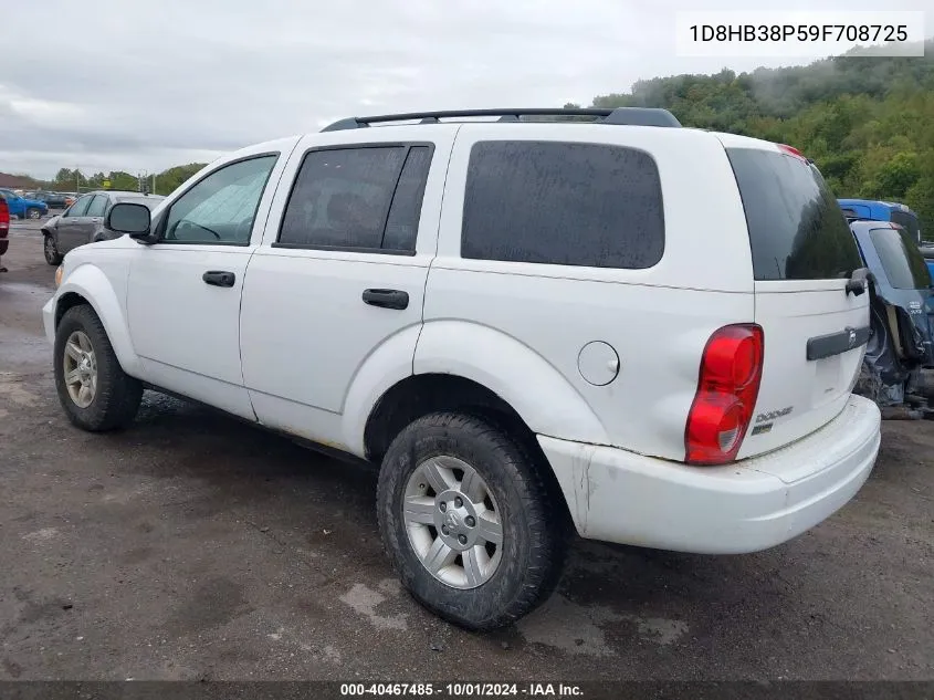 2009 Dodge Durango Se VIN: 1D8HB38P59F708725 Lot: 40467485