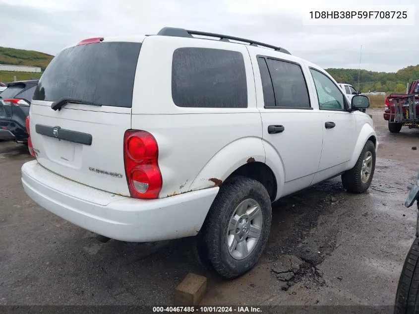 2009 Dodge Durango Se VIN: 1D8HB38P59F708725 Lot: 40467485