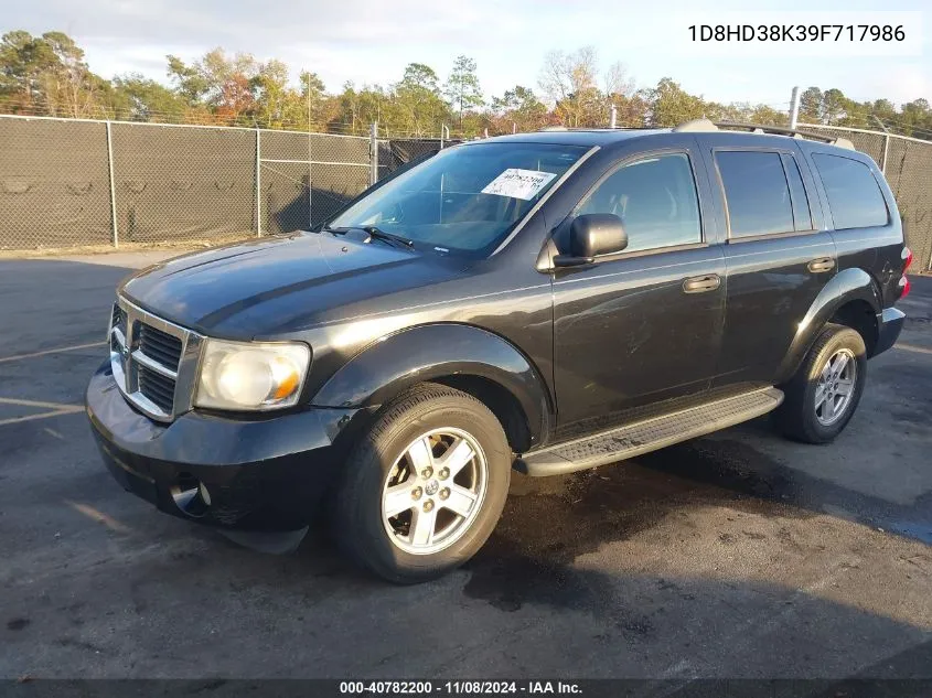 2009 Dodge Durango Se VIN: 1D8HD38K39F717986 Lot: 40782200