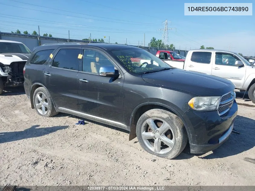 2011 Dodge Durango Citadel VIN: 1D4RE5GG6BC743890 Lot: 12038977