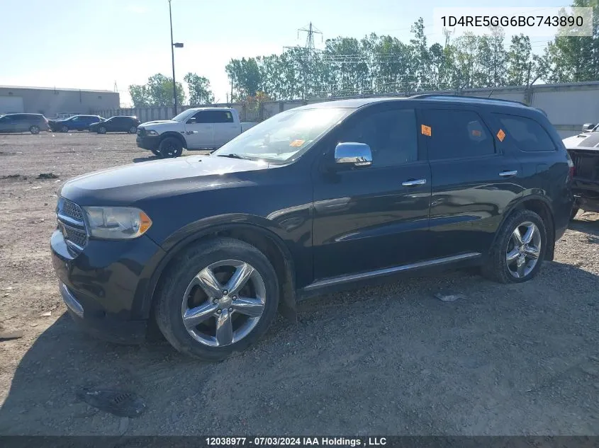 2011 Dodge Durango Citadel VIN: 1D4RE5GG6BC743890 Lot: 12038977