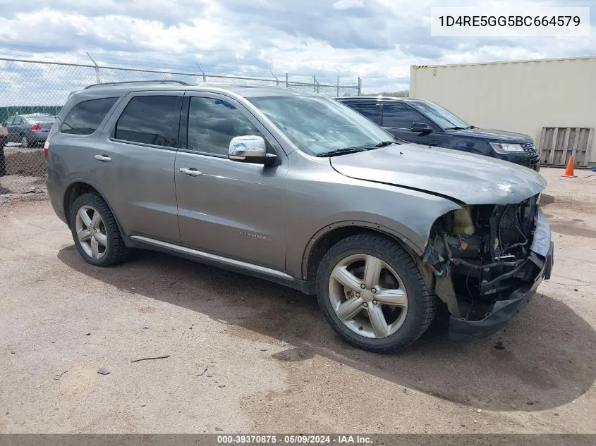 2011 Dodge Durango Citadel VIN: 1D4RE5GG5BC664579 Lot: 39370875