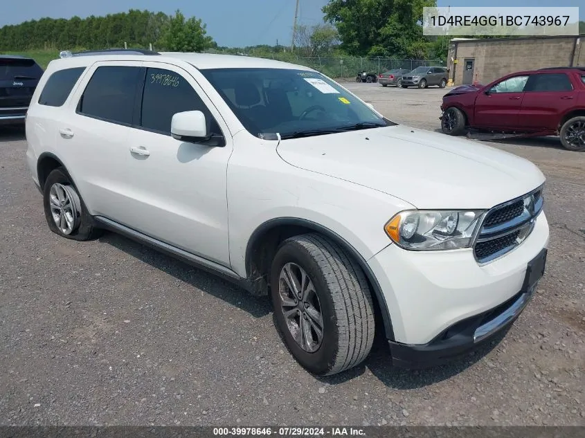 2011 Dodge Durango Crew VIN: 1D4RE4GG1BC743967 Lot: 39978646